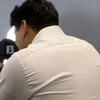 Student taking LinkedIn headshot at Temple University Career Center
