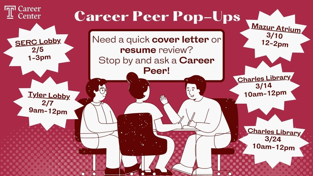 Graphic showcasing Career Peer pop-ups.